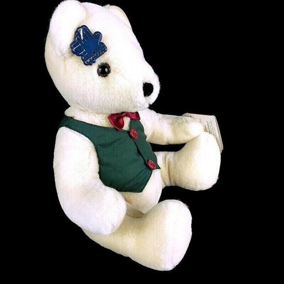 Applause 1988 Welcome Friends jointed teddy bear plush toy animal with vest - Picture 2 of 11